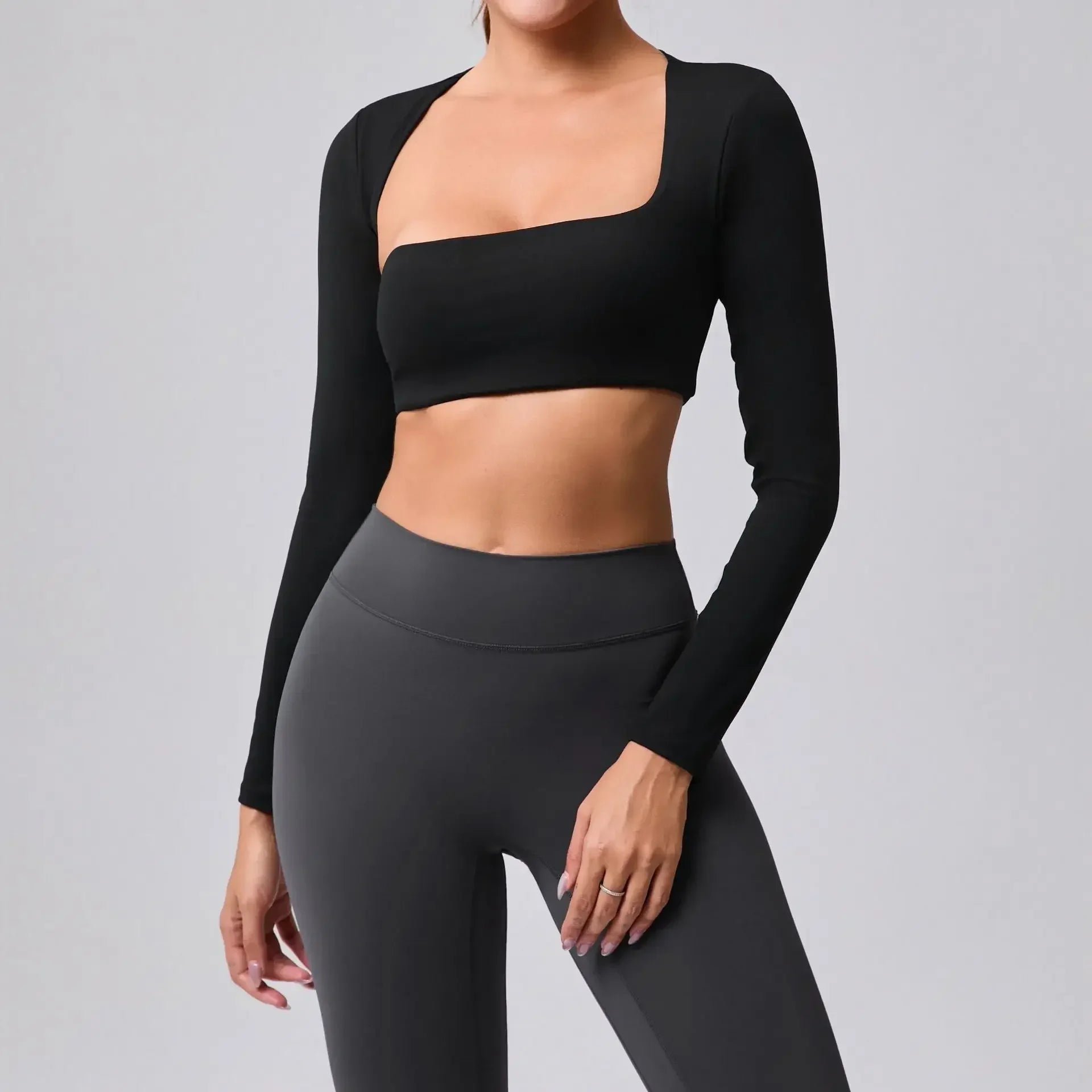 Onyx Athlete Women’s Seamless Long-Sleeve Yoga Top – Tummy Control Nude Fitness Luxe