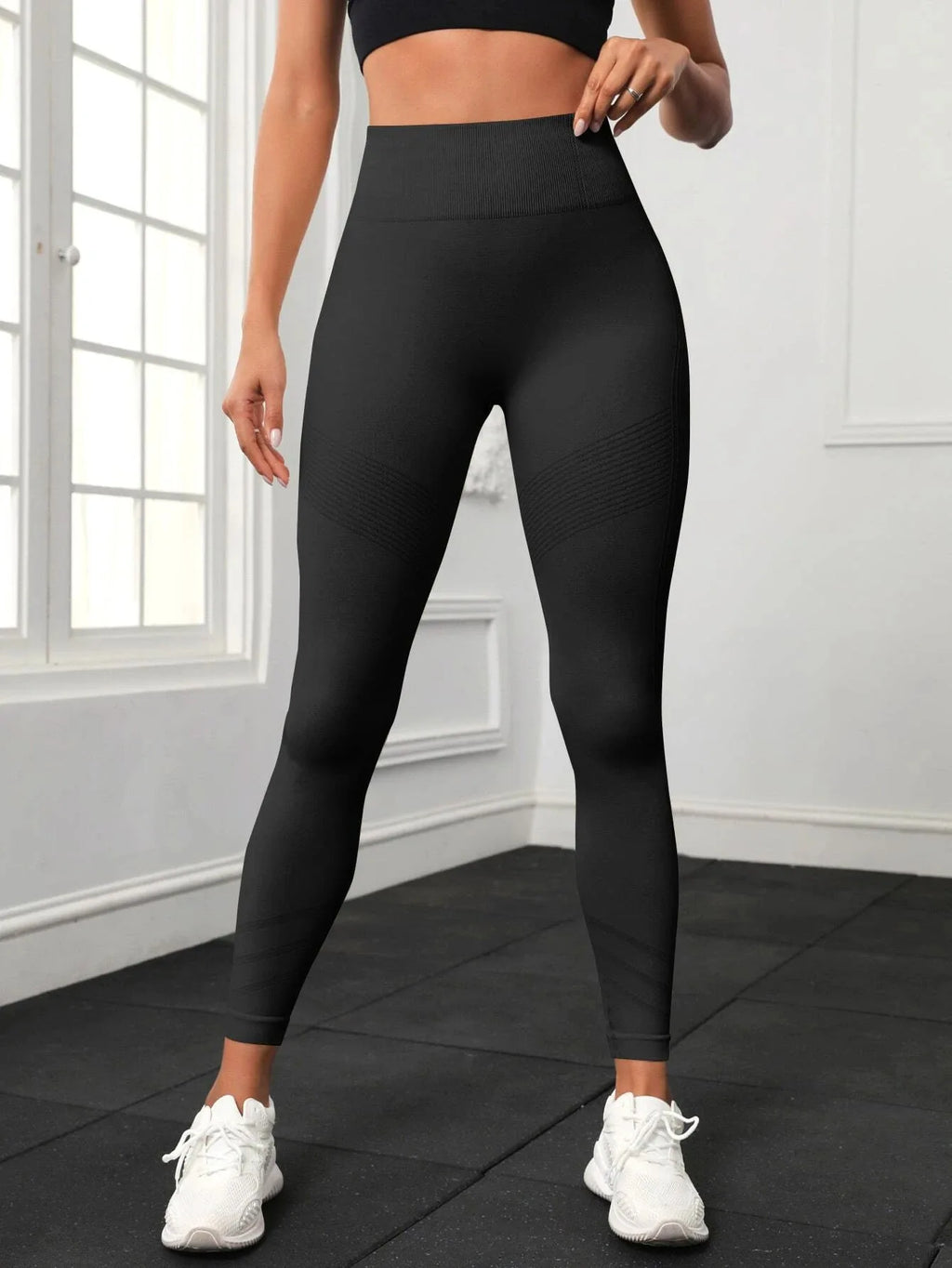 Onyx Athlete Seamless Ribbed Leggings – High-Waist Luxe Yoga Tights for Fall & Winter