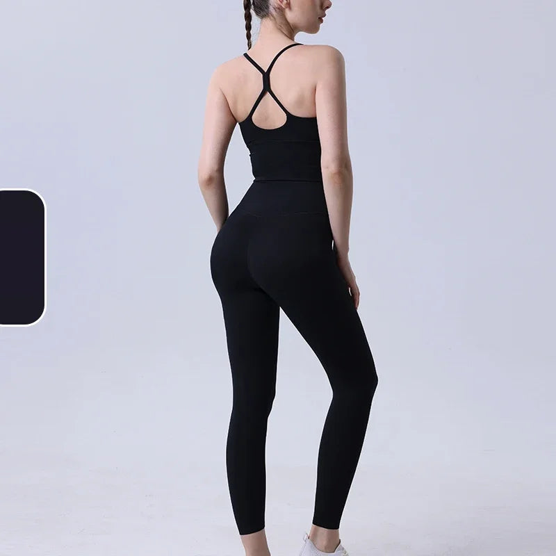 Onyx Athlete Women’s 2-Piece Yoga Set – Shaping Sports Bra & Sleek Fitness Leggings, Luxe Activew