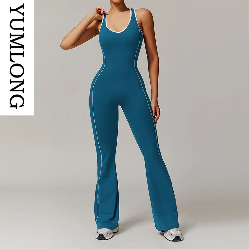 Onyx Athlete - Women’s Seamless Backless Yoga Jumpsuit