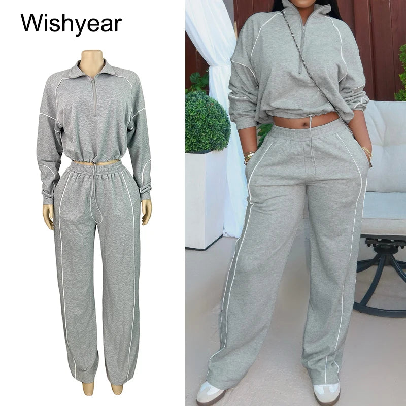 Onyx Athlete – Luxe Stripe Zip Lounge Set