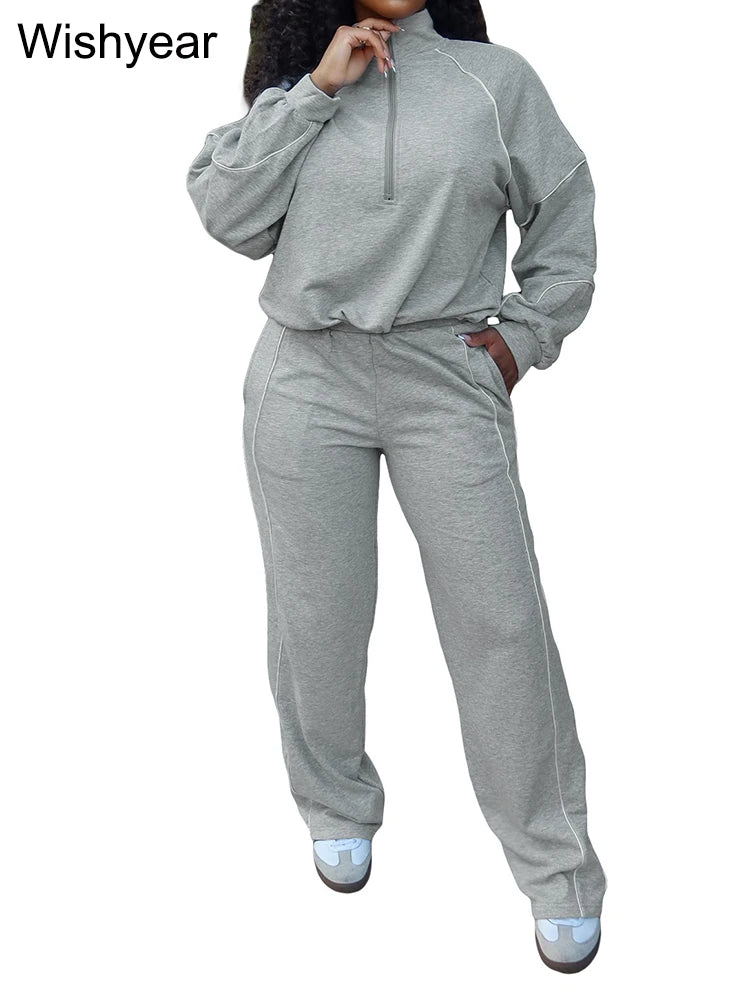 Onyx Athlete – Luxe Stripe Zip Lounge Set