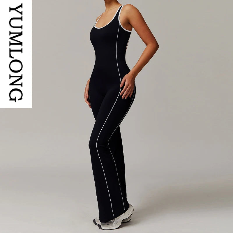 Onyx Athlete - Women’s Seamless Backless Yoga Jumpsuit