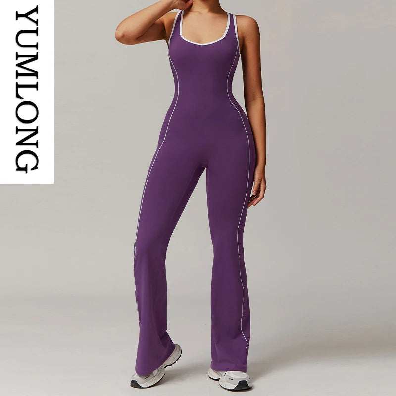 Onyx Athlete - Women’s Seamless Backless Yoga Jumpsuit