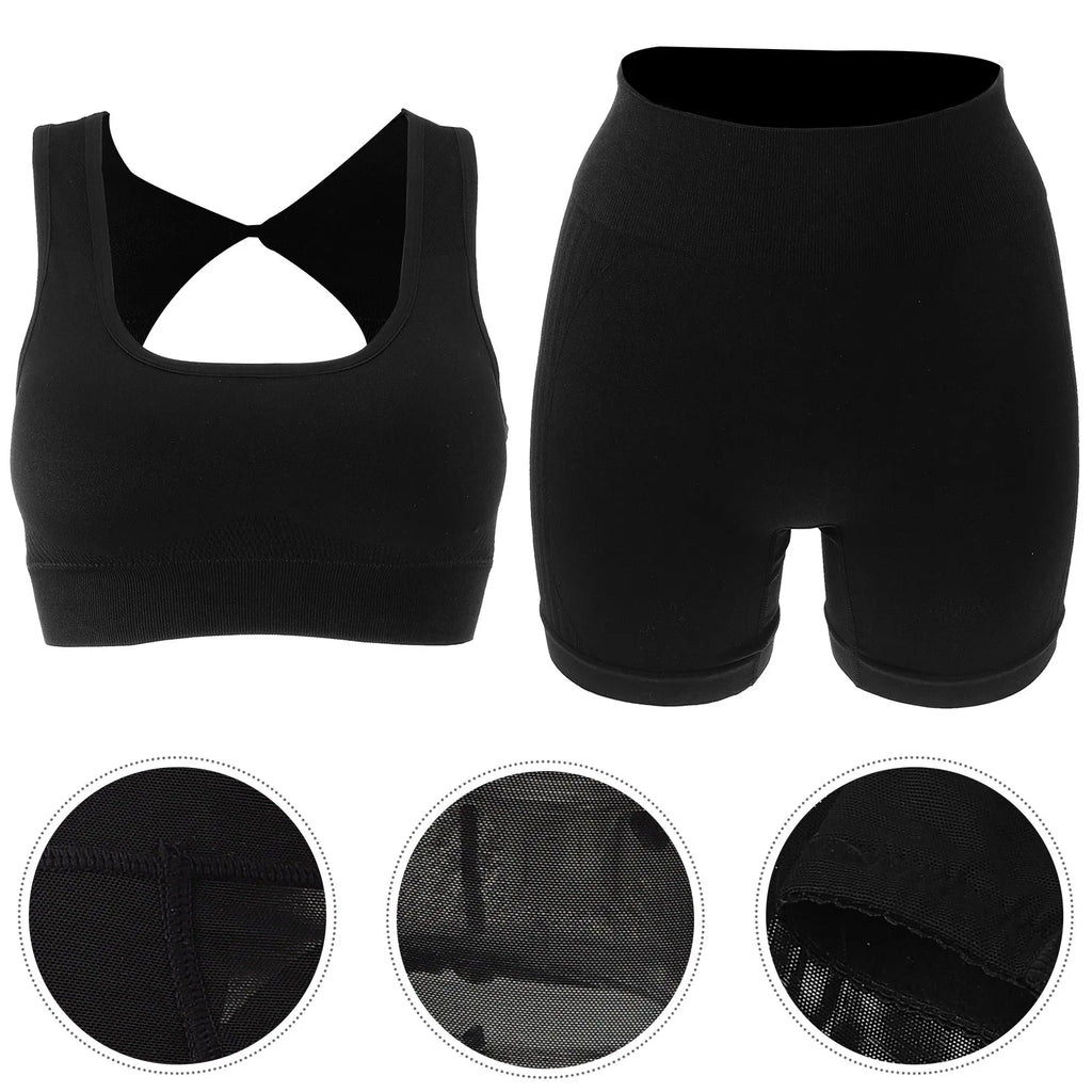Onyx Athlete Women’s Yoga Set – Breathable Stretch Shorts & Stylish Comfort Top, Luxe Fitness Activewear.
