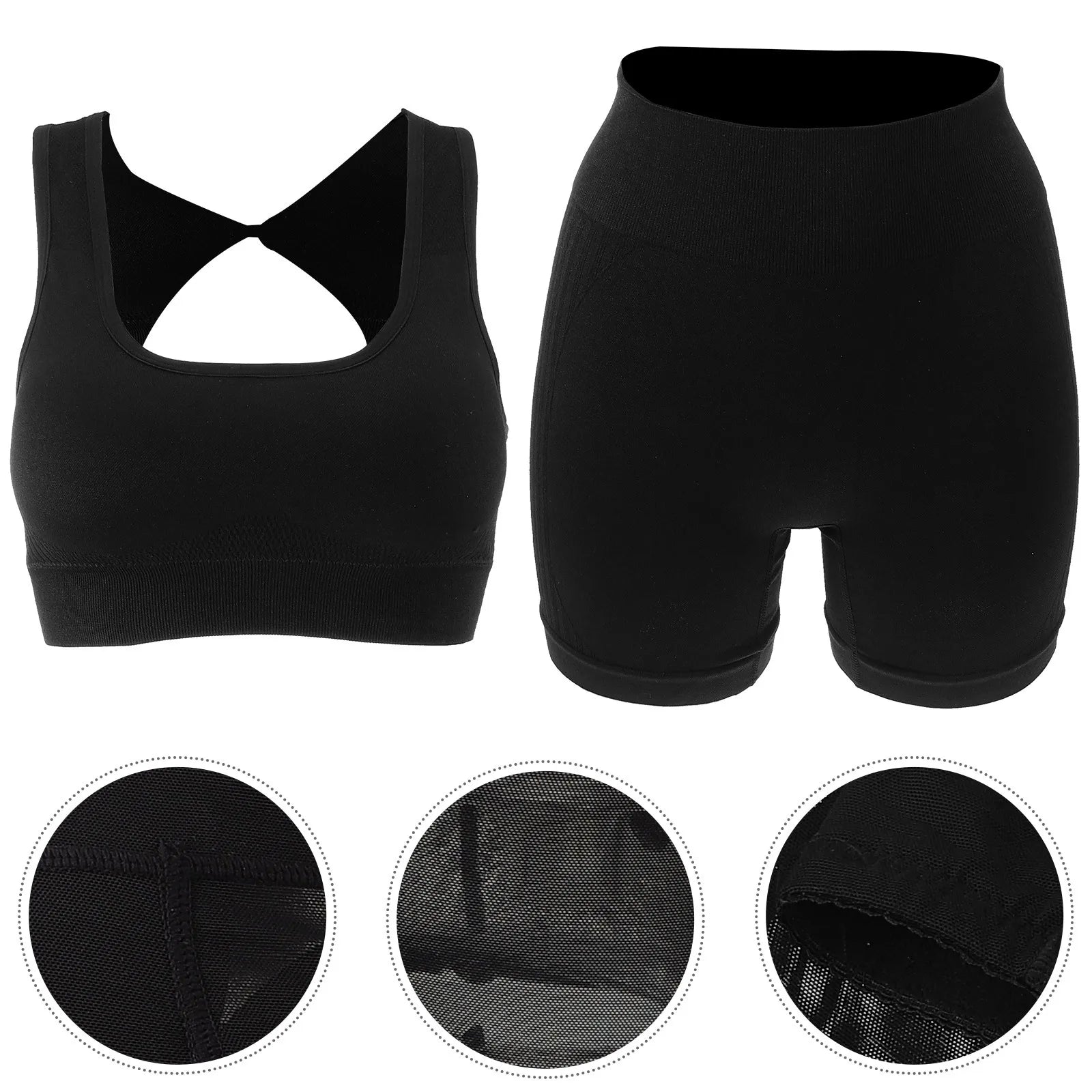 Onyx Athlete Women’s Yoga Set – Breathable Stretch Shorts & Stylish Comfort Top, Luxe Fitness Activewear.