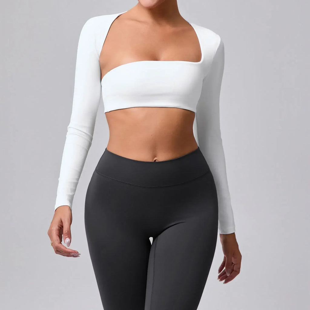 Onyx Athlete Women’s Seamless Long-Sleeve Yoga Top – Tummy Control Nude Fitness Luxe