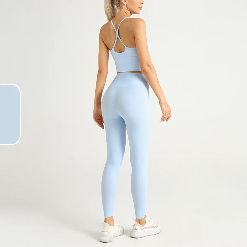 Onyx Athlete Women’s 2-Piece Yoga Set – Shaping Sports Bra & Sleek Fitness Leggings, Luxe Activew