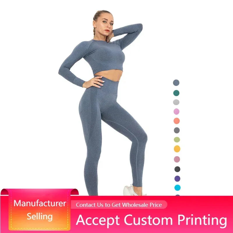 Onyx Athlete Women’s 2-Piece Seamless Yoga Set – Luxe Athletic Leggings & Workout Top