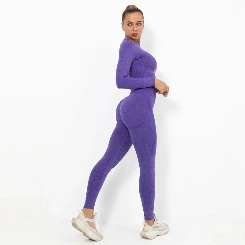 Onyx Athlete Women’s 2-Piece Seamless Yoga Set – Luxe Athletic Leggings & Workout Top