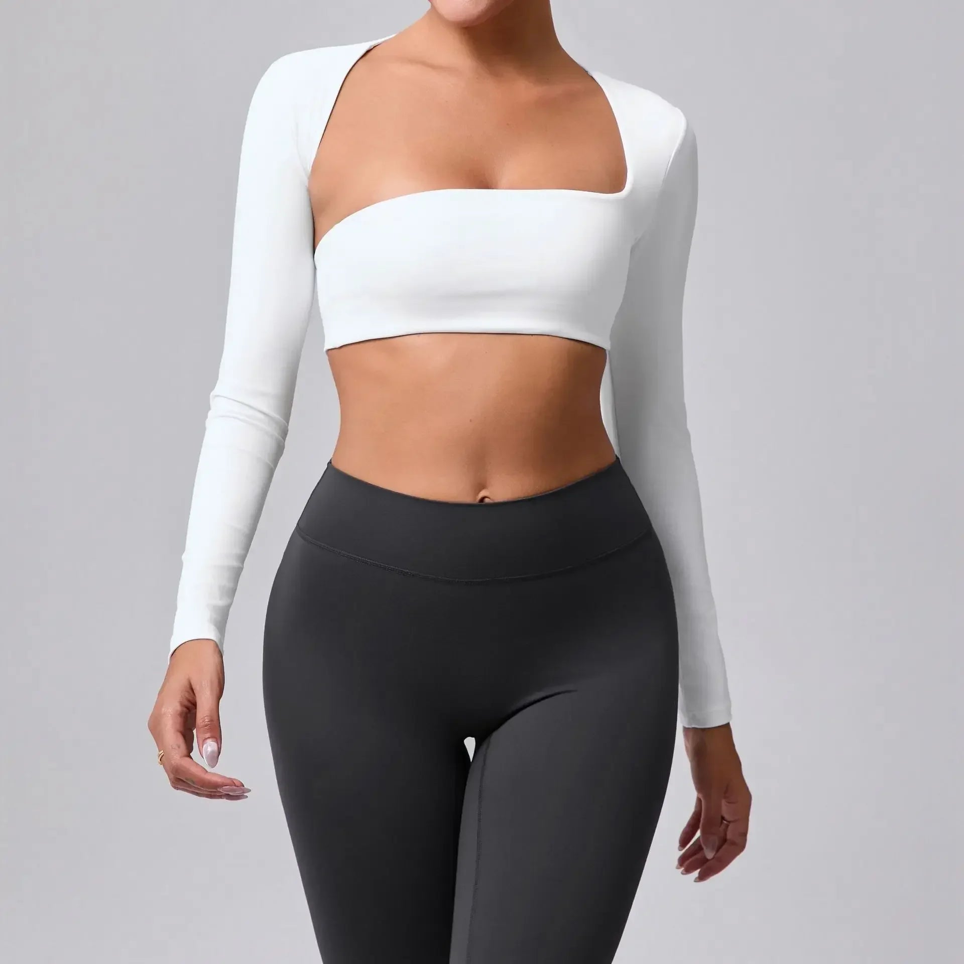 Onyx Athlete Women’s Seamless Long-Sleeve Yoga Top – Tummy Control Nude Fitness Luxe