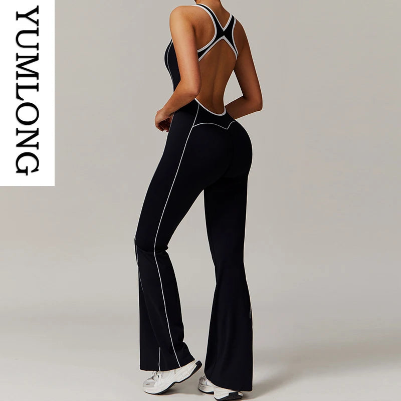 Onyx Athlete - Women’s Seamless Backless Yoga Jumpsuit