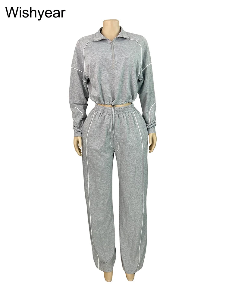 Onyx Athlete – Luxe Stripe Zip Lounge Set